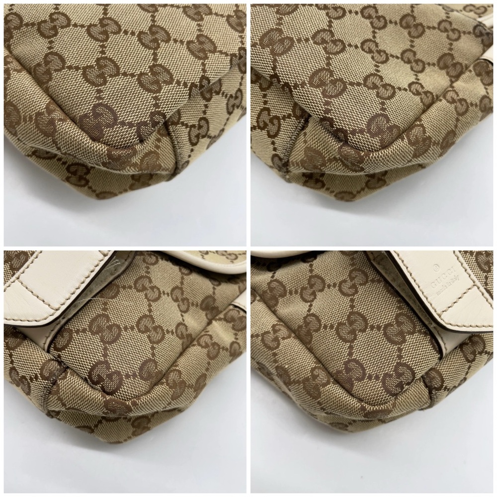Authentic GUCCI Monogram Brown and Cream Crossbody Bag with Monogram Canvas - Picture 5 of 13